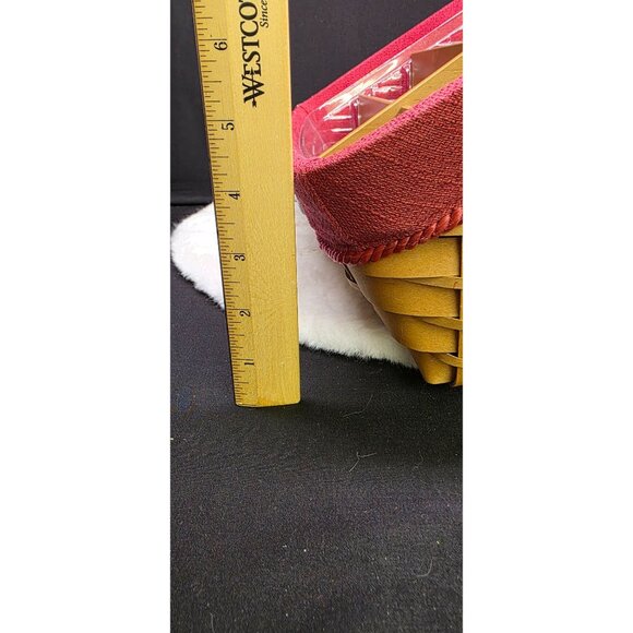 Longaberger Signed 2008 Large Desktop Basket Combo Dividers Red Liner & Protecto - Picture 11 of 12